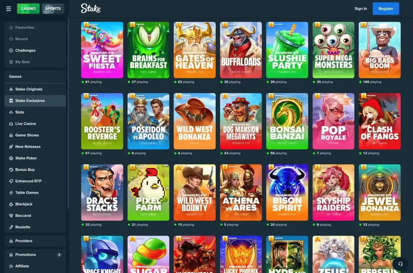 Stake slots